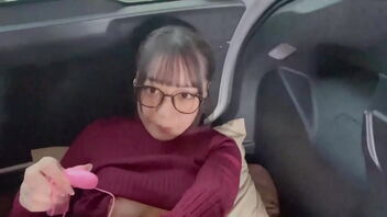 Uber-sexy Japanese female with glasses Rina Takase has great meaty boobs.