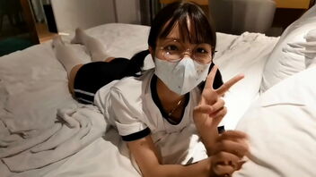 Cool Chinese nymph with soft skin and white stockings.