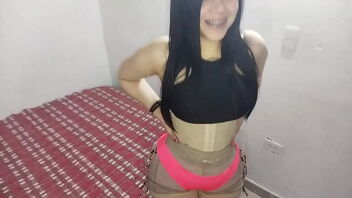 Diminutive gal from Colombia seeks to become an adult film star.