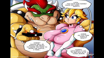 Queen Peach, the Mario Bros.'s Queen character, is parodied in this manga porno video.