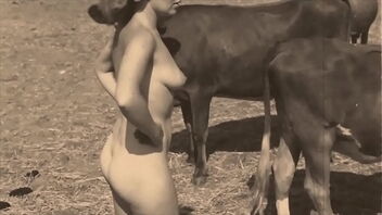 All-natural boobies and wool adorned honeypot in retro porn movie