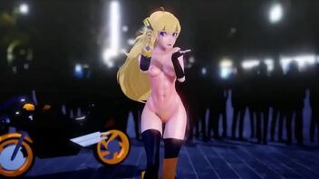 2D animated pornography with RWBY characters and MMD mechanism