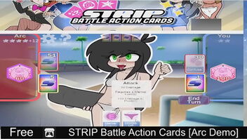 Super-cute ladies fight in a strip battle in an animated flick game demo.