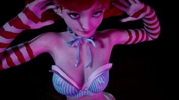 3d adult movie with a red-haired schoolgirl dancing.