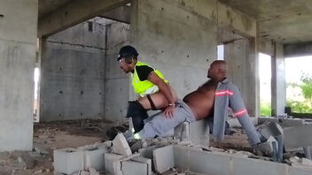 A construction worker goes ahead and tempts the site’s overseer when they are alone on the job.